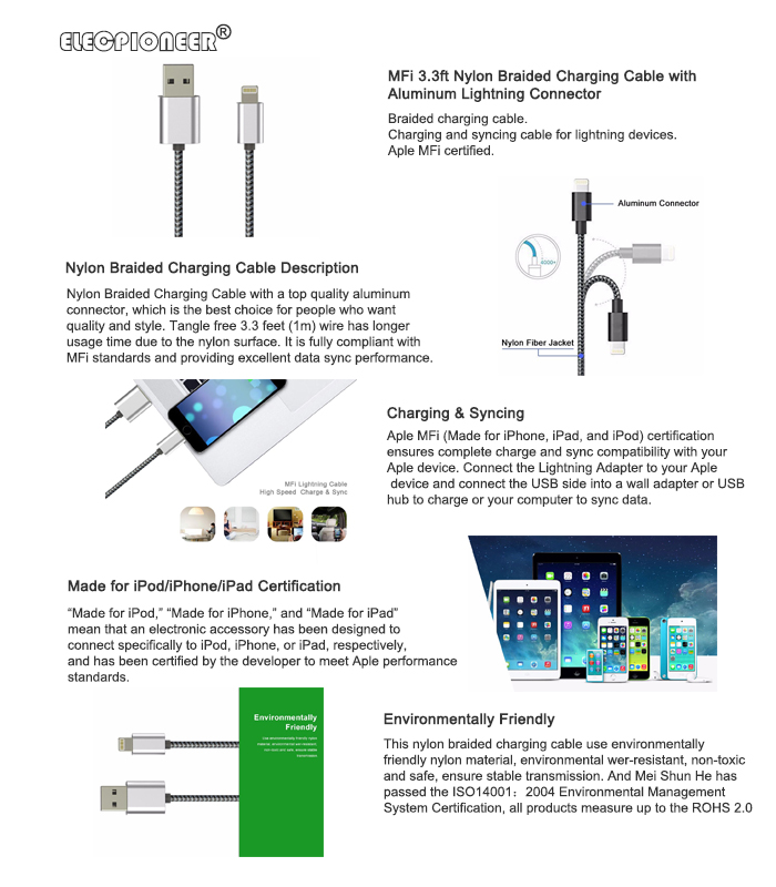 1. Lightning Braided Charging Cable detailed information by Union Power America Inc. - Union Power (Yangzhou)Co., Ltd. Bulk Purchase and Corporate purchase contact us today(Description Section)
