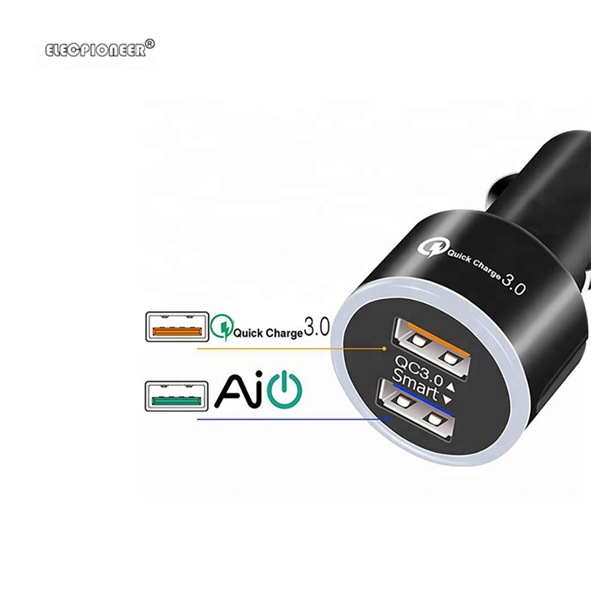 1. CR-10 QC 3.0 Dual USB Car Charger Bulk Purchase and Corporate purchase from China Union Power -Description-