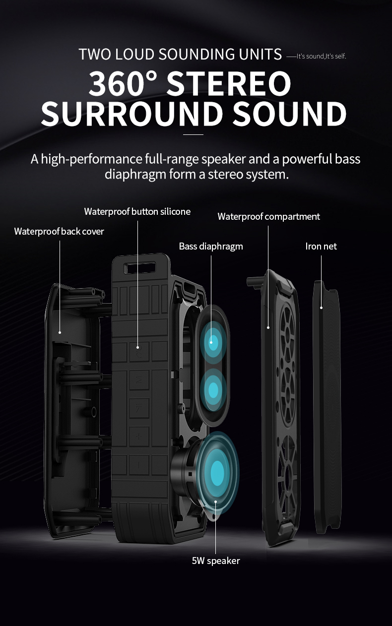 5. LM-X2 Waterproof Bluetooth Speaker Bulk Corporate Purchase from China Union Power -Description-